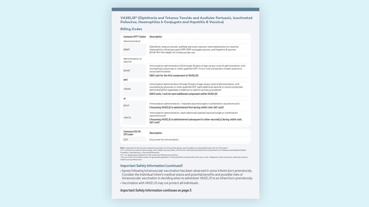 Download the Coding and Billing Guide for VAXELIS